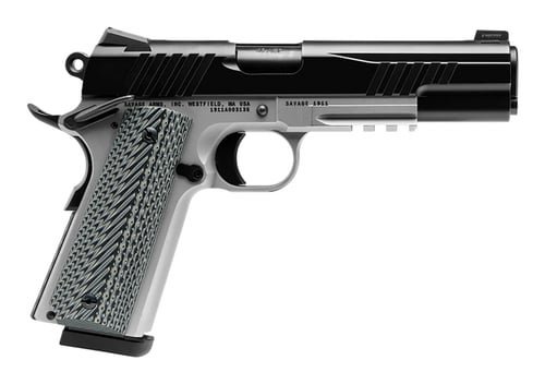 Savage Arms 67208 1911 Government 9mm Luger 10+1 5" Black Stainless Steel Barrel, Black Nitride Serrated Stainless Steel Slide, Stainless Steel Frame w/Picatinny Rail, Black/Gray VZ Grip